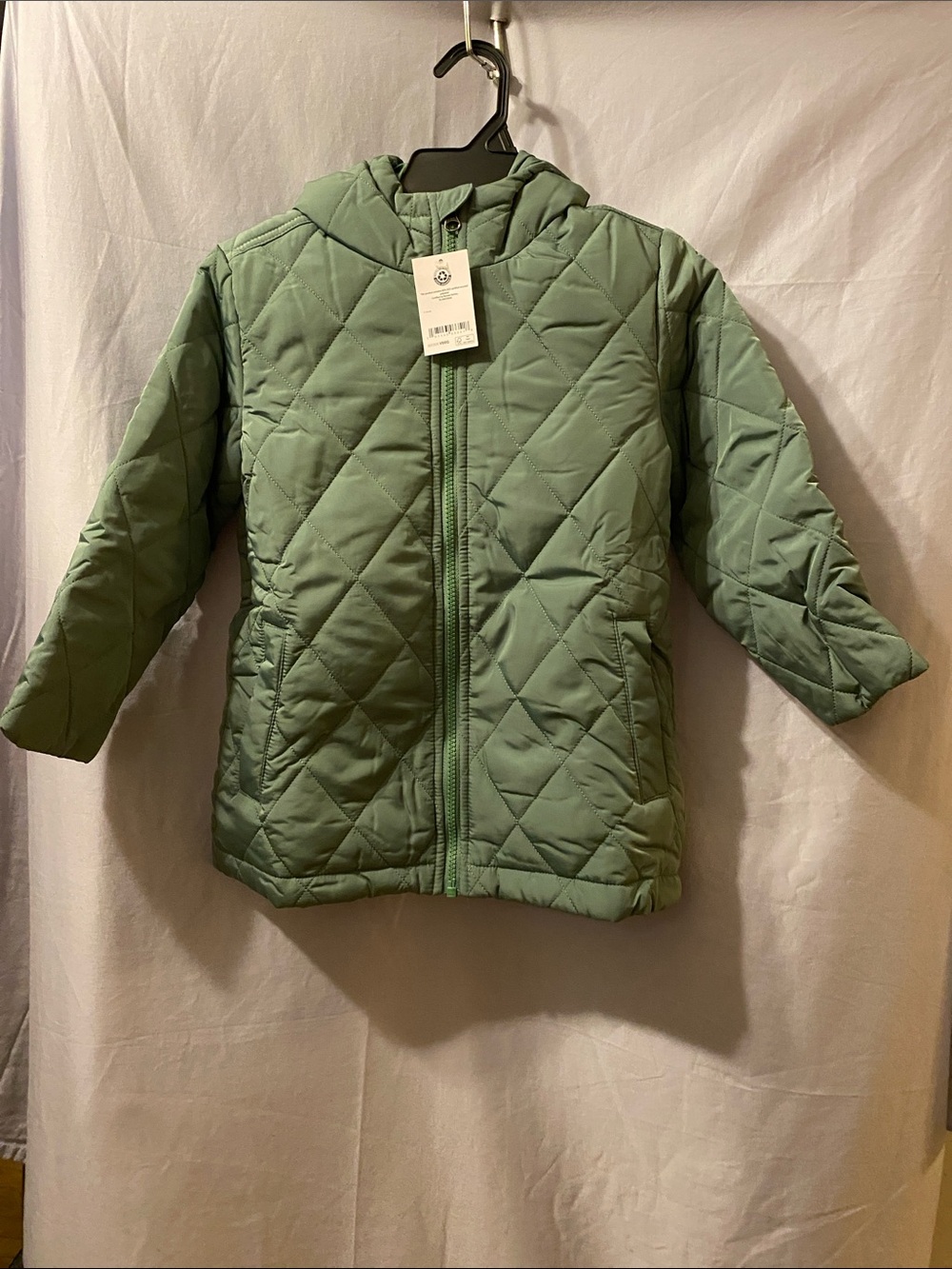 Amazon Essentials Kids Quilted Hooded Puffer Jacket - Sage Green